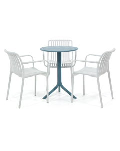 Barbados | Ravella Wit/ Nardi Spritz bistro tuinset 4-delig verstelbaar