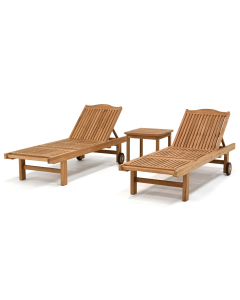 Garrison Teak | Saline/ Dallas ligbed set verstelbaar 3-delig