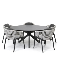 Sivara Catena/ 4 Seasons Outdoor Locarno ø160 cm dining tuinset 6-delig