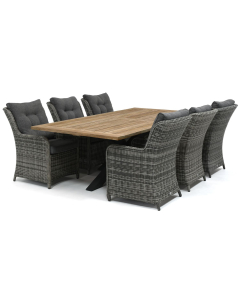 Sivara Nanto/ Garrison Teak 240x120 cm dining tuinset 7-delig
