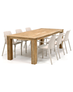 Nardi | Tiberina Corda/ Woodfort 240x100 cm dining tuinset 7-delig