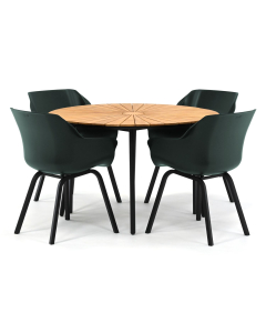 Hartman Sophie Element/ Garrison Teak Pila ø120 cm dining tuinset 5-delig