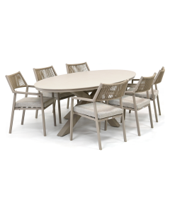 Barbados Piona/ Durcal 240x120 cm dining tuinset 7-delig
