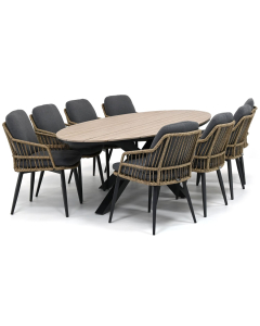 Sivara Corressa/ Verina 280x115 cm dining tuinset 9-delig