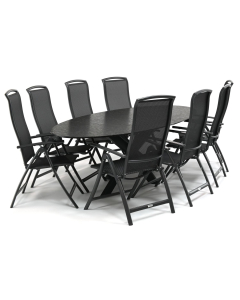 Barbados Torres/ Belcanto Beliza 300x120 cm dining tuinset 9-delig verstelbaar