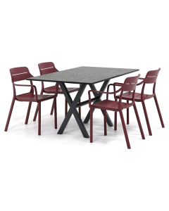 Nardi Cassia Borogna/ Belcanto Denver 145x90 cm dining tuinset 5-delig