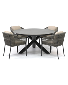 Sivara Rizzi/ Barbados Orgiva ø150 cm dining tuinset 5-delig