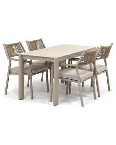 Barbados Piona/ Cubas 150x70 cm dining tuinset 5-delig