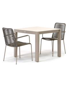 Novara Konya/ Barbados Cubas 90x90cm dining tuinset 3-delig