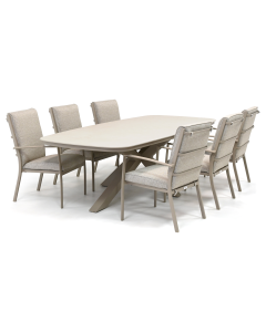 Barbados Stacat/ Darro 260x115 cm dining tuinset 7-delig