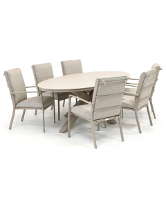 Barbados Stacat/ Durcal 240x120 cm dining tuinset 7-delig