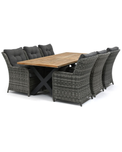 Sivara Nanto/ Garrison Teak 220x100 cm dining tuinset 7-delig