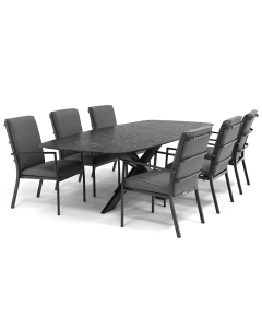 Barbados Etna/ Belcanto Beliza Deens Ovaal 260x120 cm dining tuinset 7-delig