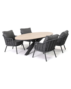 Taste 4SO Monaco/ Sivara Limola 220x115 cm low dining tuinset 5-delig