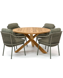4 Seasons Outdoor Jura/ Taste Prado ø130 cm dining tuinset 5-delig