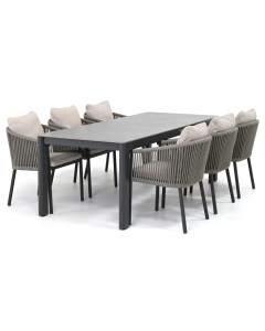 Sivara Senza/ Barbados Cubas 220x90 cm dining tuinset 7-delig