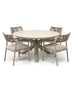 Barbados Piona/ Orgiva ø150 cm dining tuinset 5-delig