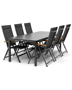 Barbados Luras/ Barbados Palomas 220x95 cm dining tuinset 7-delig verstelbaar