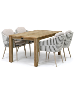 Taste 4SO Eva/ Woodfort 160x90 cm dining tuinset 5-delig