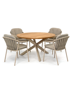 Taste 4SO Manitoba/ Prado ø130 cm dining tuinset 5-delig
