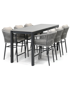 Barbados Darcot/ Dudar 220x75 cm high dining tuinset 7-delig
