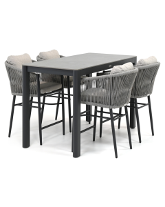 Barbados Darcot/ Dudar 160x75 cm high dining tuinset 5-delig