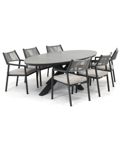 Barbados Loega/ Durcal 240x120 cm dining tuinset 7-delig