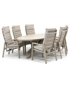 Sivara Arina/ Barbados Durcal 240x120 cm dining tuinset 7-delig verstelbaar