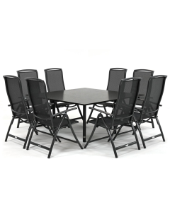 Barbados Torres/ 4 Seasons Outdoor Extreme Square/ Belcanto 150x150 cm dining tuinset 9-delig verstelbaar