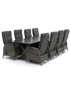 Sivara Sabo/ Belcanto Cubana 300x100 cm dining tuinset 9-delig verstelbaar