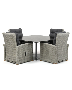 Novara Manzani/ 4 Seasons Outdoor Extreme Square/ Belcanto 150x150 cm dining tuinset 5-delig verstelbaar