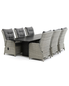 Sivara Rento/ Belcanto Yara 240x100 cm dining tuinset 7-delig verstelbaar