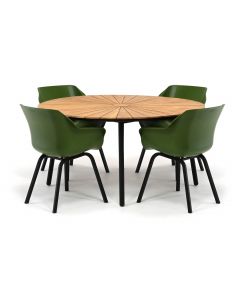 Hartman Sophie Element/ Garrison Teak Pila ø150 cm dining tuinset 5-delig