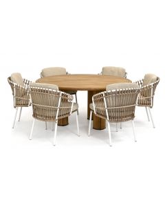 4 Seasons Outdoor Dalias/ Taste 4SO Corsica ø160 cm dining tuinset 7-delig