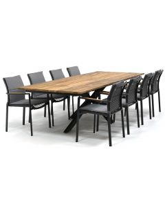 Taste 4SO Melbourne/ 4 Seasons Outdoor Minerva 280x95 cm dining tuinset 9-delig