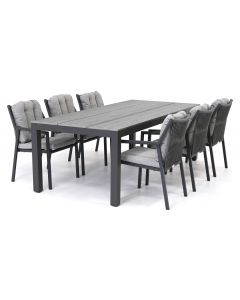 Barbados Toulon/ Sivara Sarina 225x100 cm dining tuinset 7-delig