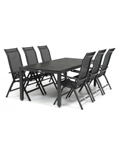 Barbados | Canalpo/ Natale 220x100 cm dining tuinset 7-delig verstelbaar