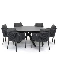 Sivara Senza/ 4 Seasons Outdoor Locarno ø160 cm dining tuinset 7-delig