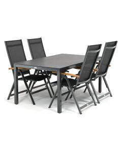 Barbados Luras/ Barbados Palomas 160x95 cm dining tuinset 5-delig verstelbaar