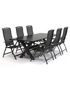 Barbados Torres/ Belcanto Cubana 240x100 cm dining tuinset 7-delig verstelbaar