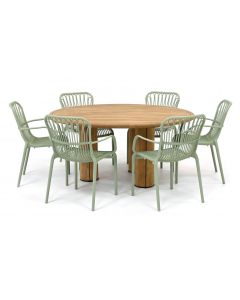 Barbados Comtessa/ Taste 4SO Corsica 160 cm dining tuinset 7-delig