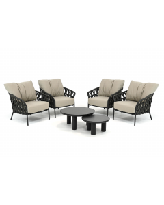 Taste 4SO Albareto/ Sivara Catena stoel loungeset 6-delig