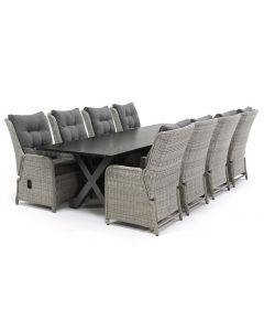 Sivara Rento/ Belcanto Cubana 300x100 cm dining tuinset 9-delig verstelbaar