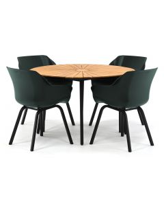 Hartman Sophie Element/ Garrison Teak Pila ø120 cm dining tuinset 5-delig