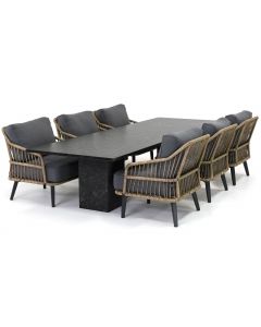 Sivara Corressa/ Belcanto Yara 300x100 cm low dining tuinset 7-delig