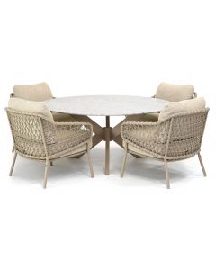 4 Seasons Outdoor Sardinia/ Belcanto Morena ø150 cm low dining tuinset 5-delig