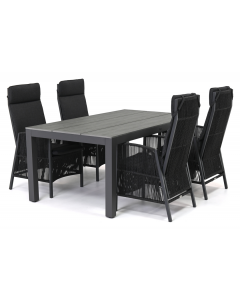 Barbados Salvano/ Sivara Sarina 180x100 cm dining tuinset 5-delig