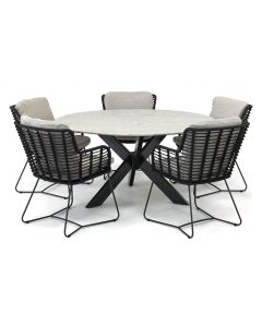 4 Seasons Outdoor Fabrice/ Belcanto Morena ø150 cm dining tuinset 6-delig