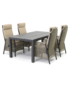 Barbados Salvano/ Sivara Sarina 180x100 cm dining tuinset 5-delig