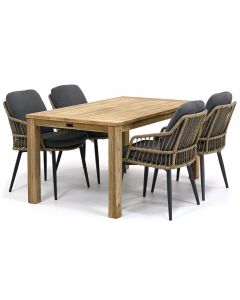 Sivara Corressa/ Woodfort 160x90 cm dining tuinset 5-delig